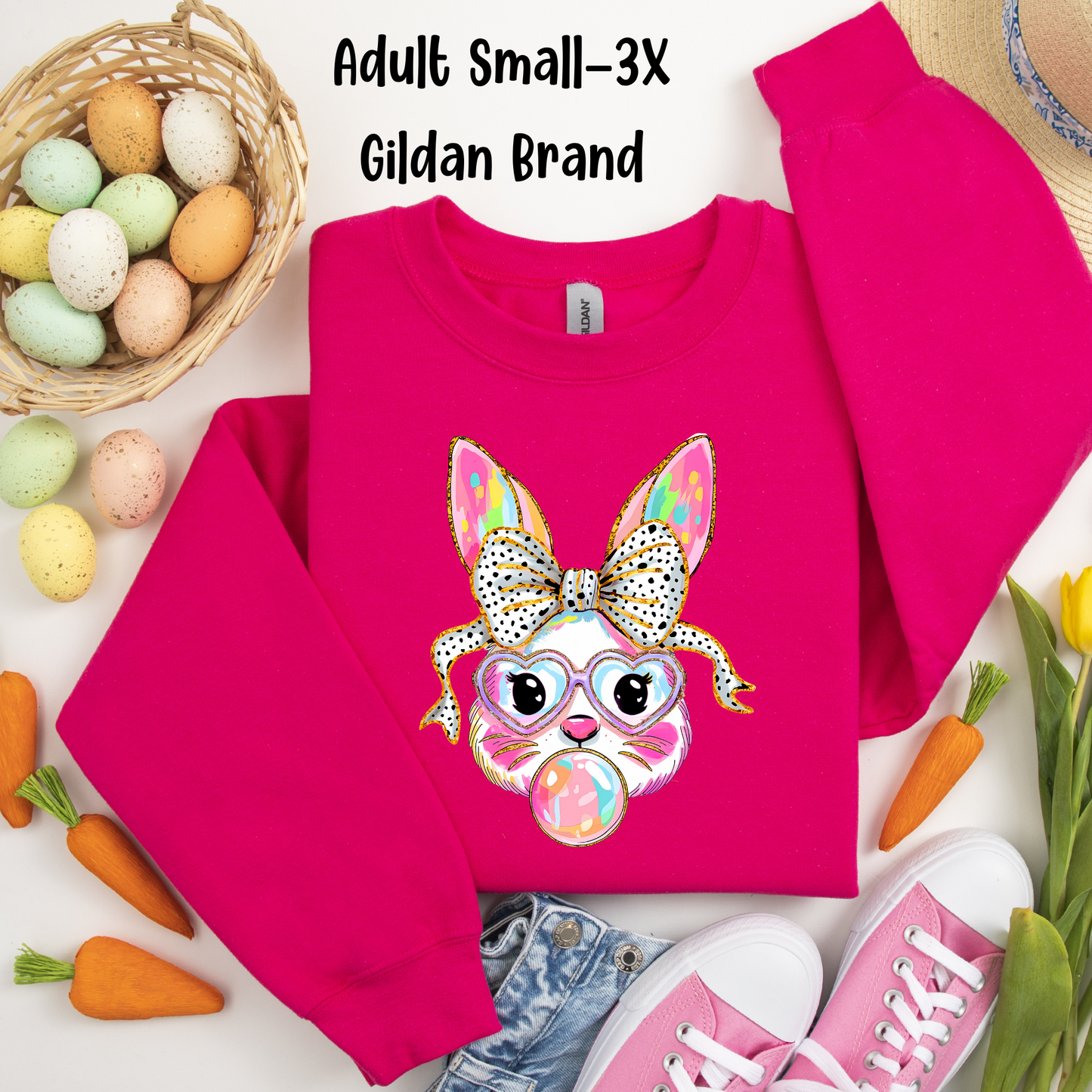 CREWNECK SWEATSHIRT-BUNNY BUBBLES--PRE ORDER!!!!